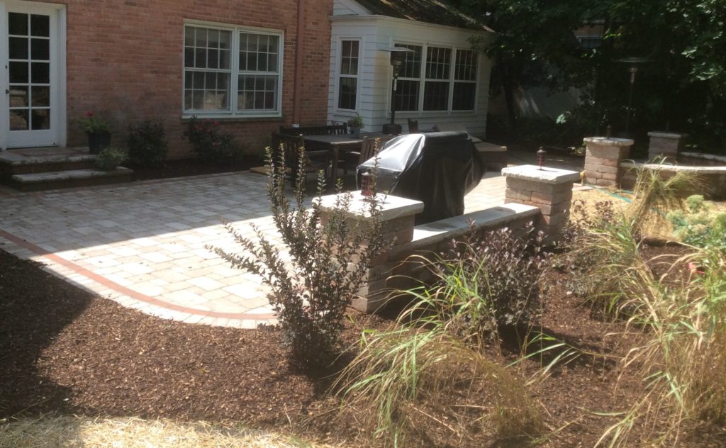 Backyard patio in browns