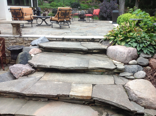 large flat rock steps