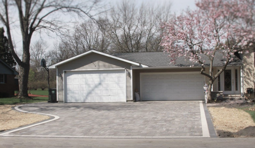 County Material paver driveway in Crystal Lake