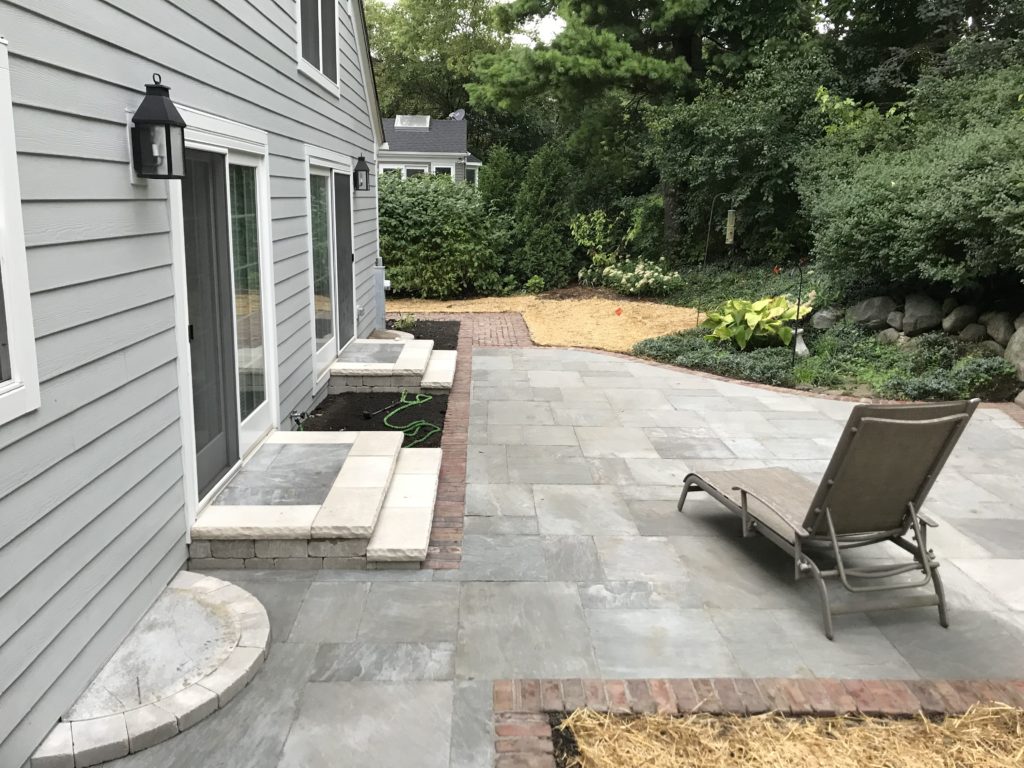 PAVER PATIO WITH 2 STEP WALKWAYS